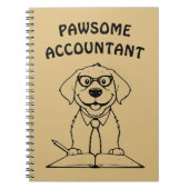 Pawsome Accountant Schattige Dog Writing Notitiebo Notitieboek (Voorkant)
