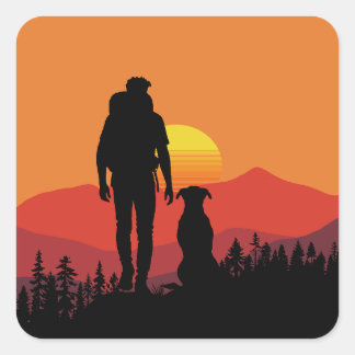 Pawsome Adventures in Natuur Vierkante Sticker