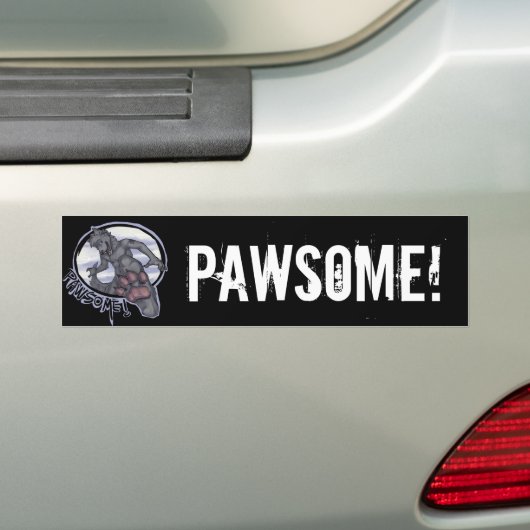 PAWSOME. BUMPERSTICKER (Op auto)