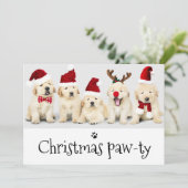 Pawsome Chien Pawty Noël 5 Carte photo (Debout devant)
