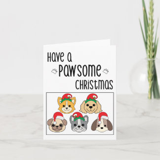 Pawsome Dog-kerstkaart Kaart