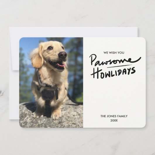 Pawsome Howlidays | Carte de vacances photo de chi (Devant)