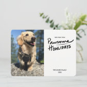 Pawsome Howlidays | Carte de vacances photo de chi (Debout devant)