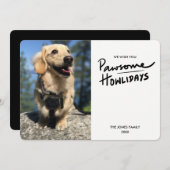 Pawsome Howlidays | Carte de vacances photo de chi (Devant / Derrière)