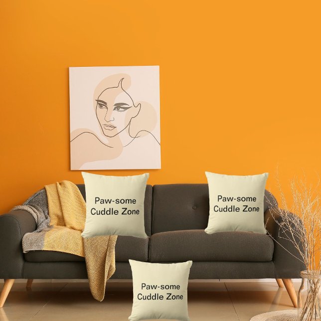 Pawsome knuffel zone Schattigee kat gepersonalisee Kussen (Creator heeft geüpload)