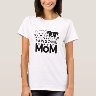 Pawsome Mom Hondenliefhebber Illustration T-shirt
