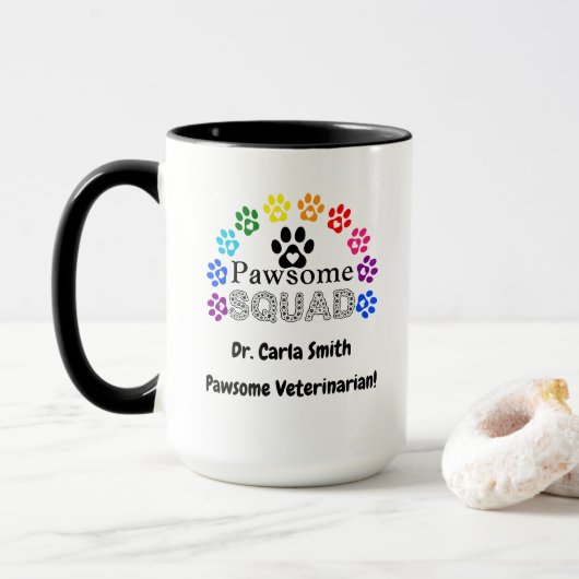 Pawsome nom vétérinaire Mug (Avec donut)