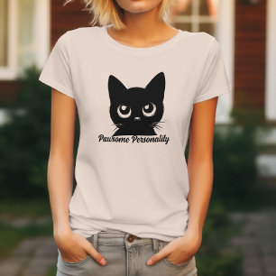 Pawsome Personnalité Chat T-Shirt - Amoureux de le