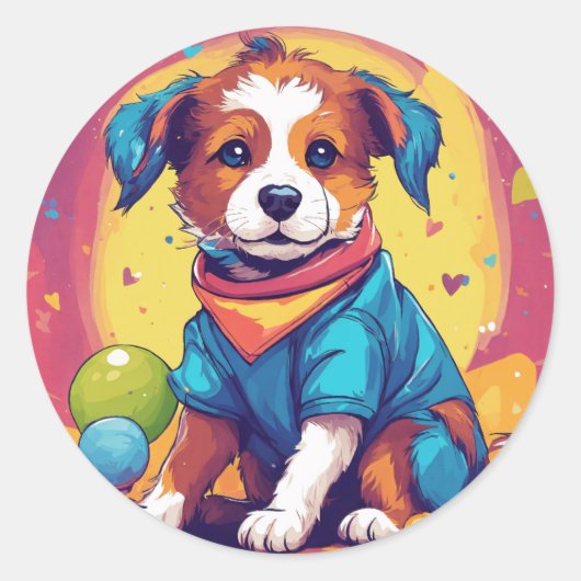 Pawsome Pup: speelse Sticker (Voorkant)