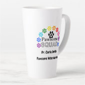 Pawsome Veterinarian Custom Name Latte Mok (Rechterhoek)