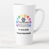 Pawsome Veterinarian Custom Name Latte Mok (Rechts)