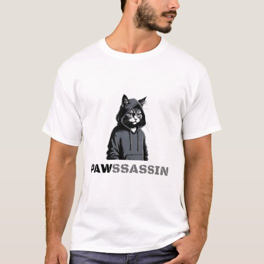 Pawssassin – Funny Cat Ninja T-Shirt for Pet Lover (Voorkant)