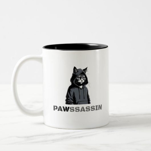 PAWSSASSIN - Hood Cat Coffee Mug (Gauche)