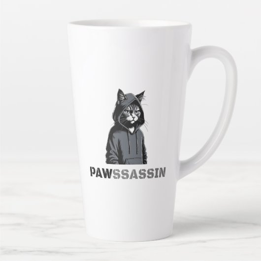 PAWSSASSIN Latte Mug – Hood Cat Energy Latte Mok (Rechts)