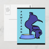 PAWSTAND - Funny Yoga Briefkaart (Voorkant / Achterkant)