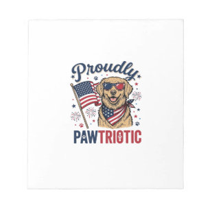 Pawtriotische Hond Patriottisch Vintage T-shirt On Notitieblok
