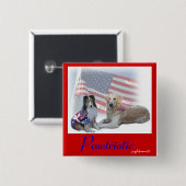 Pawtriotische honden vierkante button 5,1 cm (Voorkant /achterkant)