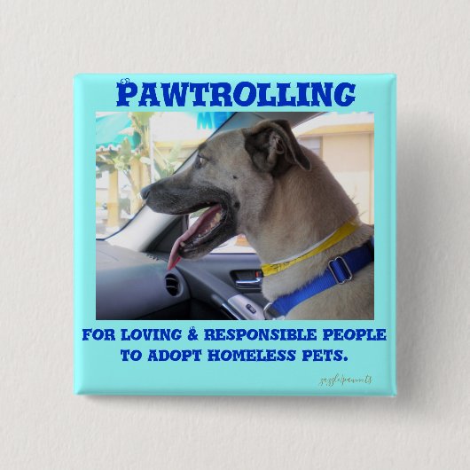 Pawtrolling Vierkante Button 5,1 Cm (Voorkant)