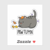 Pawtumn schattig herfst Kitty Kat Pun Sticker (Vel)