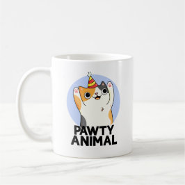Pawty Animal Funny Party Cat Pun Koffiemok