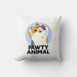 Pawty Animal Funny Party Cat Pun Kussen
