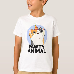 Pawty Animal Funny Party Cat Pun T-shirt