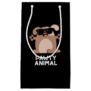 Pawty Animal Funny Party Dog Pun Dark BG Klein Cadeauzakje