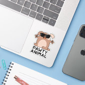Pawty Animal Funny Party Dog Pun Sticker (Laptop met iPhone)
