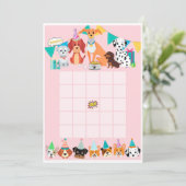 Pawty puppy dog moederdy bingo crads kaart (Staand voorkant)