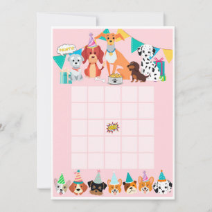 Pawty puppy dog moederdy bingo crads kaart