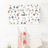 Pawty schattig verjaardagsfeestje honden spandoek (Insitu)