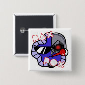 Pax Pox Cyborg Vierkante Button 5,1 Cm (Voorkant /achterkant)