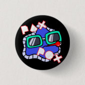 Pax Pox-knop in zwart Ronde Button 3,2 Cm (Voorkant)