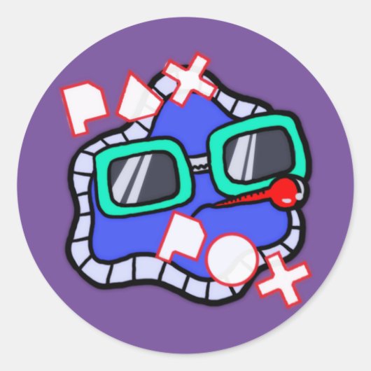 Pax Pox Paarse Sticker 6 pak (Voorkant)