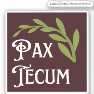 Pax Tecum Cute Latijns-katholieke Vrede met jou Sticker