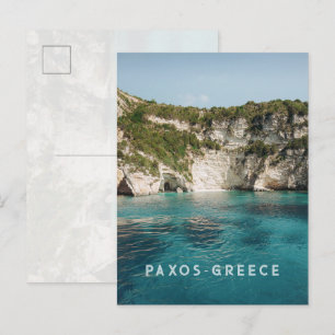 Paxos Blauwe Grotte Griekenland foto Ansichtkaart Briefkaart