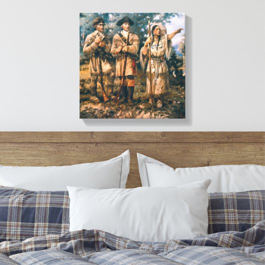 Paxson  Lewis & Clark op drie vorken Canvas Afdruk (Insitu (Slaapkamer))