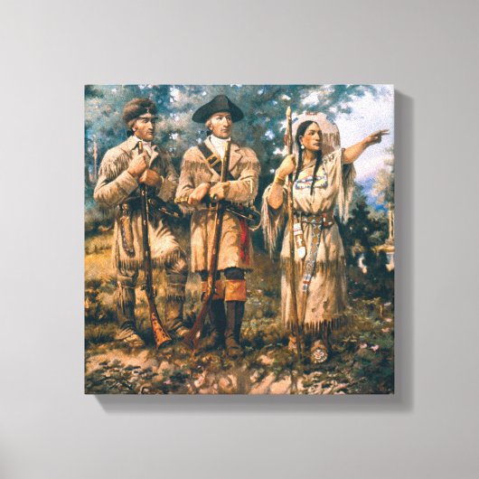 Paxson  Lewis & Clark op drie vorken Canvas Afdruk (Voorkant)