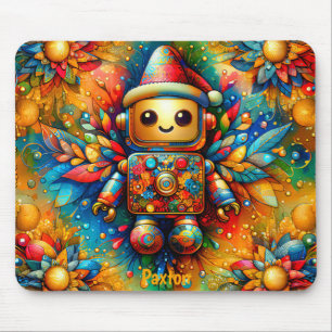 PAXTON ~ Zany ROBOT Christmas Muismat