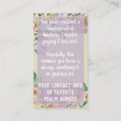 Pay it Forward Random Act Kindness Cute Wildflower Visitekaartje (Achterkant)