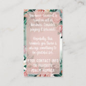 Pay it Forward Random Act Kindness Pastel Floral Visitekaartje (Achterkant)