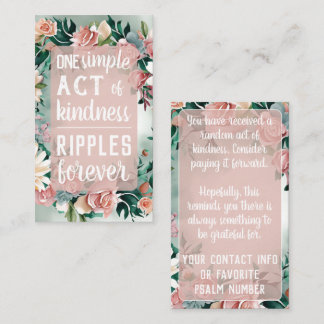 Pay it Forward Random Act Kindness Pastel Floral Visitekaartje