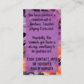 Pay it Forward Random Act Kindness Purple Orange Visitekaartje (Achterkant)