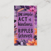 Pay it Forward Random Act Kindness Purple Orange Visitekaartje (Voorkant)