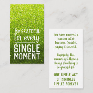 Pay it Forward Random Act of Kindness Lime Green Visitekaartje