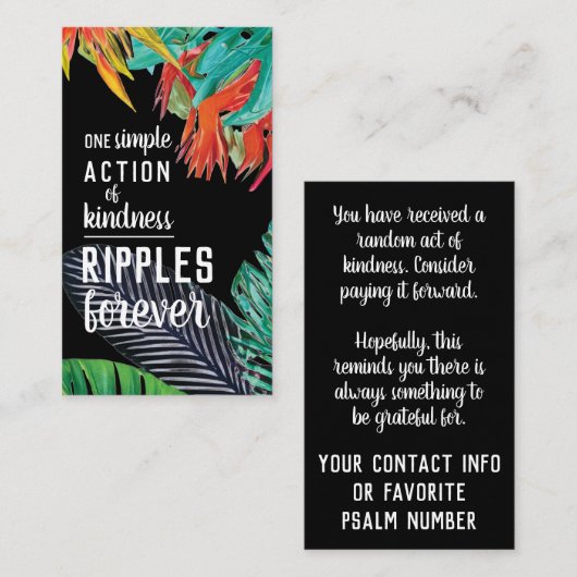 Pay it Forward Random Act of Kindness Paradise Visitekaartje (Voorkant / Achterkant)