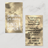 Pay it Forward Random Kindness Act Gratitude Gold Visitekaartje (Voorkant / Achterkant)