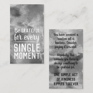 Pay it Forward Random Kindness Gratitude Silver Visitekaartje
