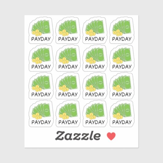Paycheck Payday Reminder Finance Tracker Kalender Sticker (Vel)