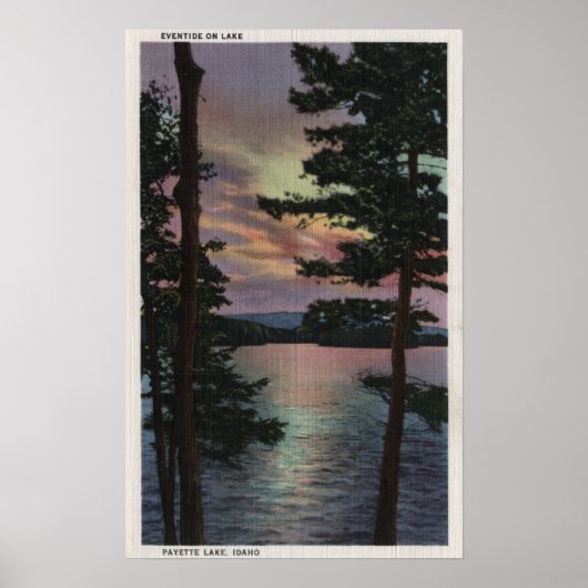 Payette Lake, ID - Evintide op Lake Scene Poster (Voorkant)